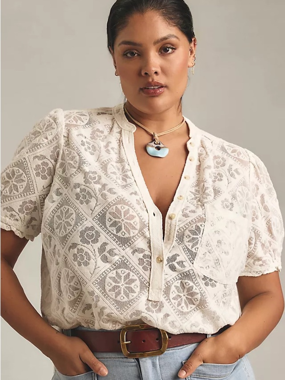 Anthropologie Pilcro Aly Puff Sleeve Blouse
